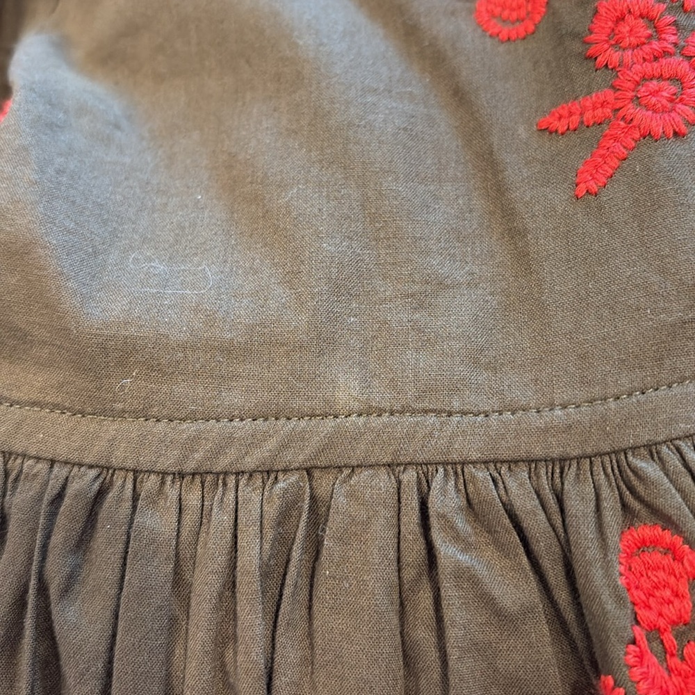 EUC Pink Chicken Girls Brooke Dress in Dark Olive Embroidery Sz 4y - Picture 8 of 8